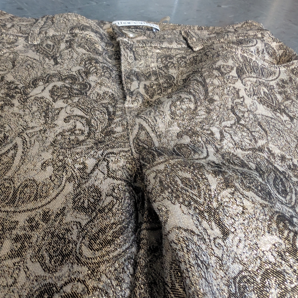 Alice + Olivia Metallic Paisley Pants - Picture 3 of 8